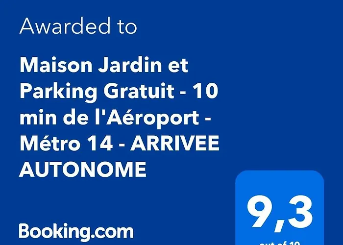 Maison Jardin Et Parking Gratuit - 10 Min De L\'Aeroport - Metro 14 - Arrivee Autonome